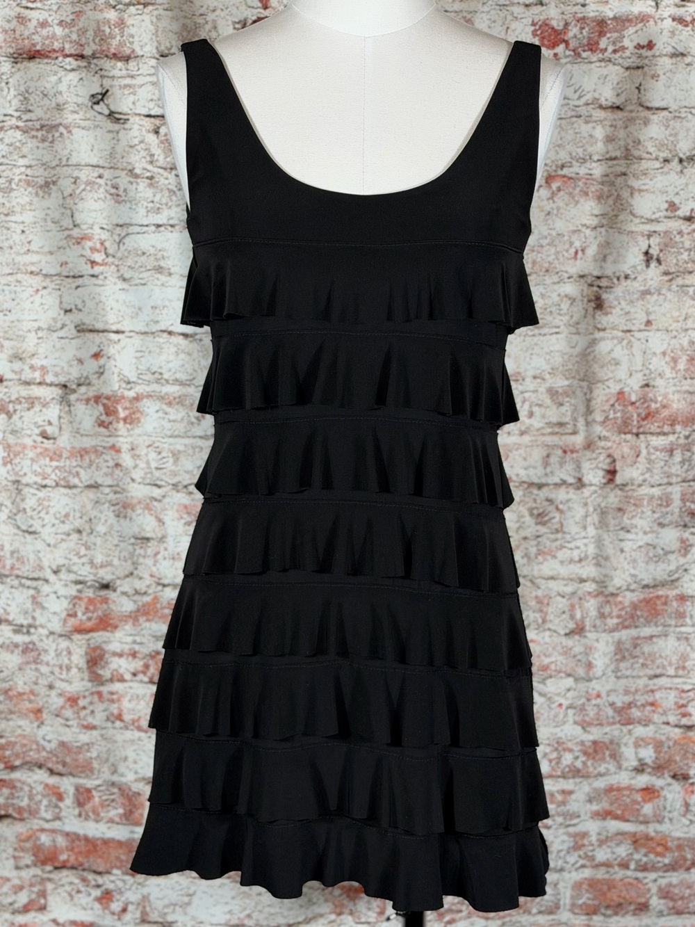 Joseph Ribkoff Black Ruffle Tank Dress